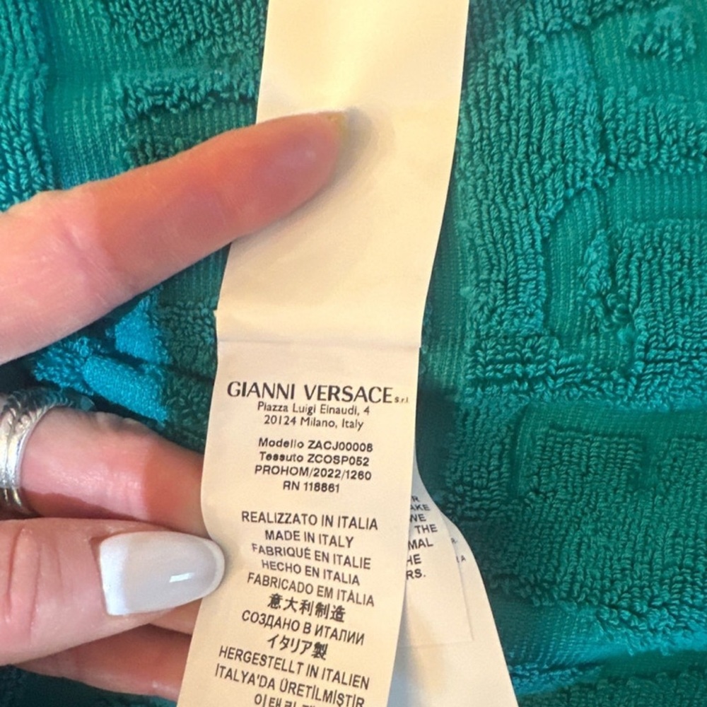 Versace Teal and Gold Robe - Picture 5 of 5